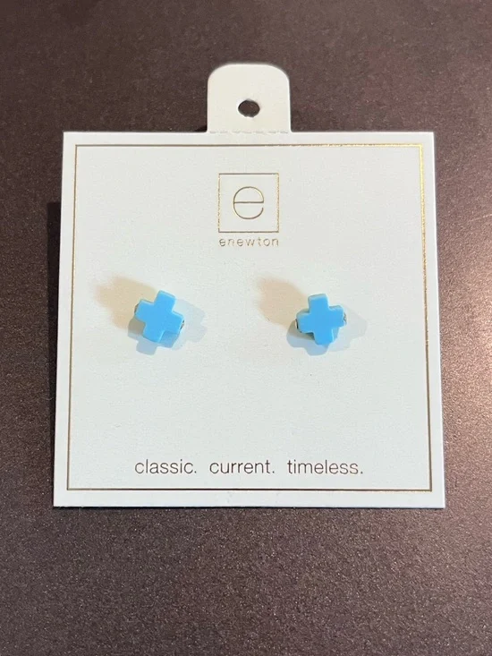 enewton Signature Cross Stud Turquoise Earrings - Picture 1 of 5